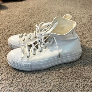 White Platform Converse